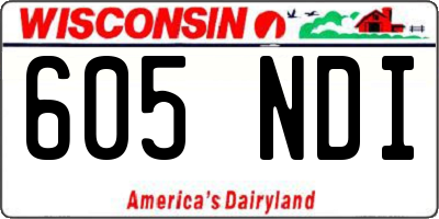 WI license plate 605NDI