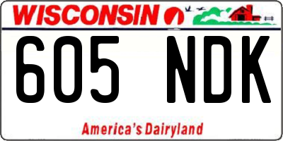 WI license plate 605NDK