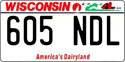 WI license plate 605NDL