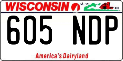 WI license plate 605NDP
