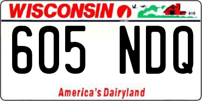 WI license plate 605NDQ