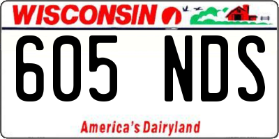 WI license plate 605NDS