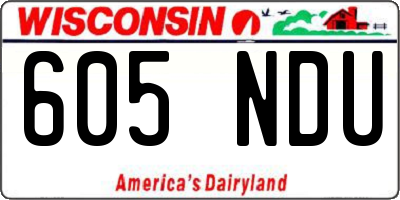 WI license plate 605NDU