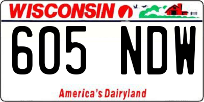 WI license plate 605NDW