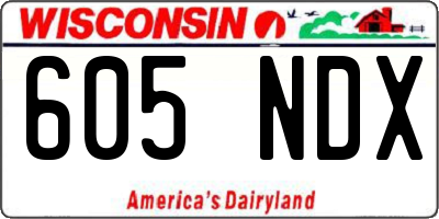 WI license plate 605NDX