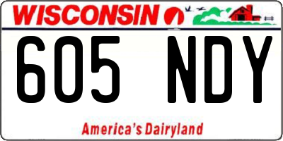 WI license plate 605NDY