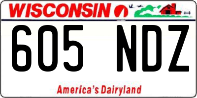 WI license plate 605NDZ