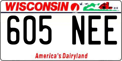 WI license plate 605NEE