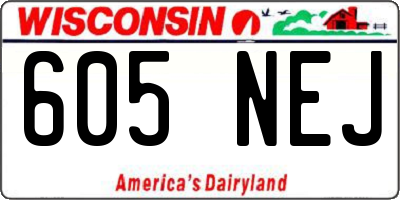 WI license plate 605NEJ