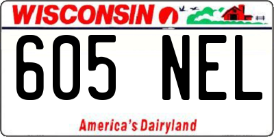 WI license plate 605NEL