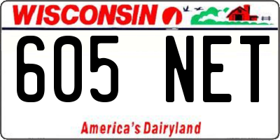 WI license plate 605NET