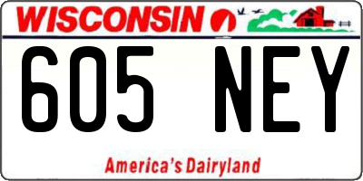 WI license plate 605NEY
