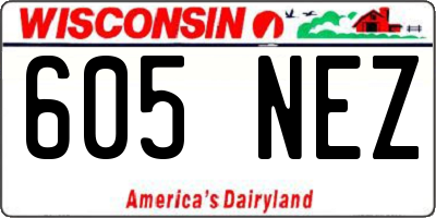 WI license plate 605NEZ