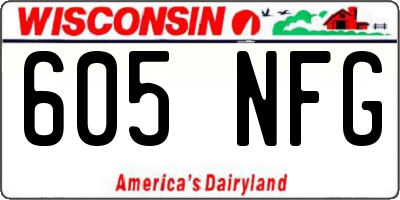 WI license plate 605NFG