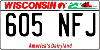 WI license plate 605NFJ