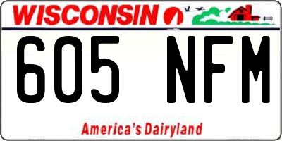WI license plate 605NFM