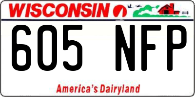 WI license plate 605NFP