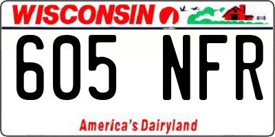 WI license plate 605NFR
