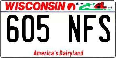 WI license plate 605NFS
