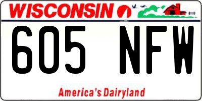 WI license plate 605NFW