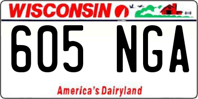 WI license plate 605NGA