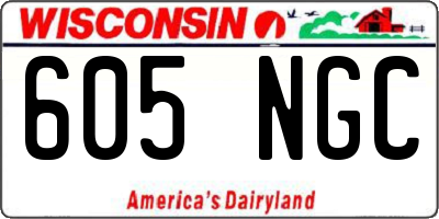 WI license plate 605NGC