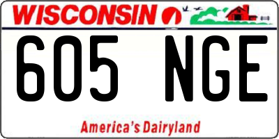 WI license plate 605NGE