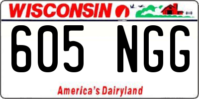 WI license plate 605NGG