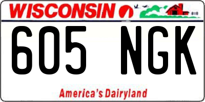 WI license plate 605NGK