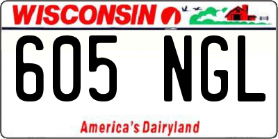 WI license plate 605NGL