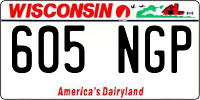 WI license plate 605NGP