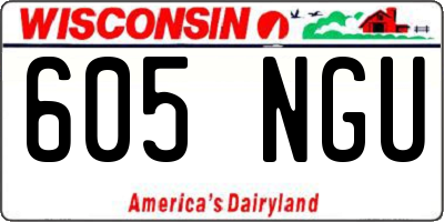 WI license plate 605NGU