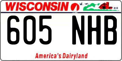 WI license plate 605NHB