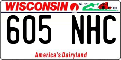 WI license plate 605NHC