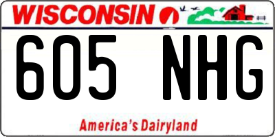 WI license plate 605NHG