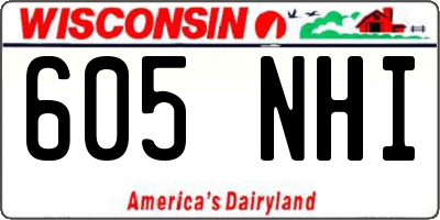 WI license plate 605NHI