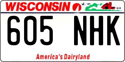 WI license plate 605NHK