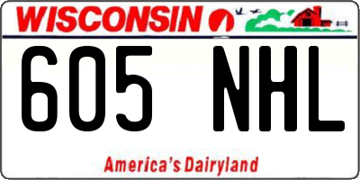 WI license plate 605NHL