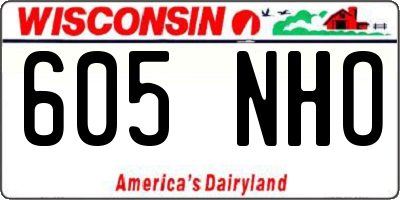 WI license plate 605NHO