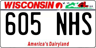 WI license plate 605NHS