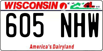 WI license plate 605NHW