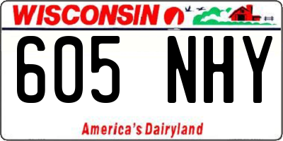WI license plate 605NHY