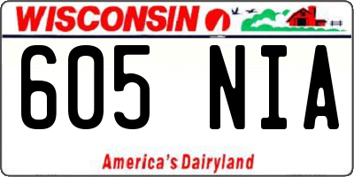 WI license plate 605NIA