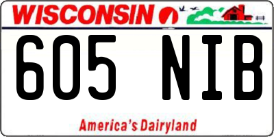 WI license plate 605NIB