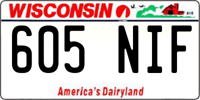 WI license plate 605NIF