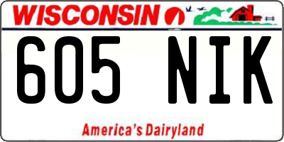 WI license plate 605NIK