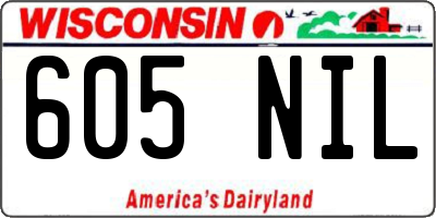 WI license plate 605NIL