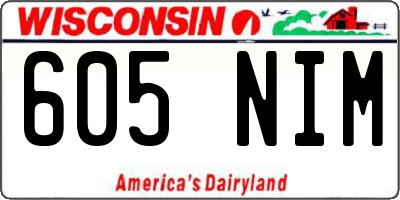 WI license plate 605NIM