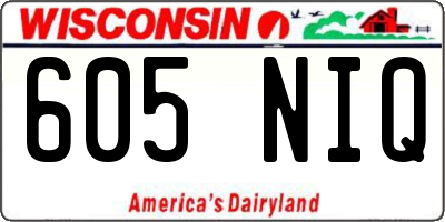 WI license plate 605NIQ