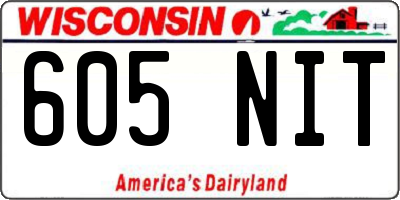 WI license plate 605NIT